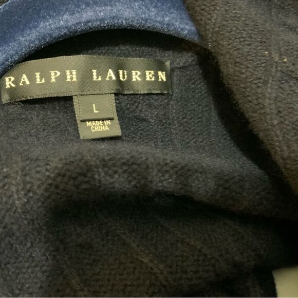 Ralph Lauren black label Sleeveless open cashmere cable knit cardigan size L - Picture 5 of 8